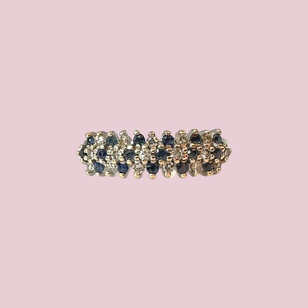 vintage ring diamant en saffier pave