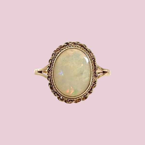 vintage opaal ring goud