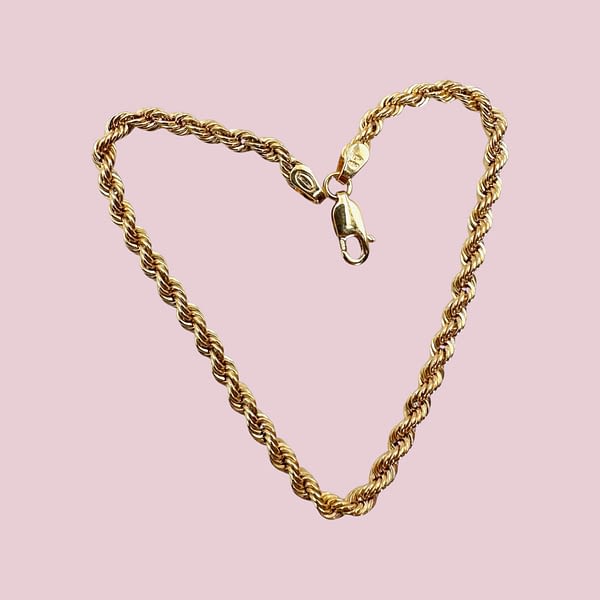 rope armbandje touw 9 karaat goud