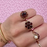 vintage ringen met granaat en parel edelstenen van sieradenmeisje