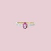roze topaas vintage gouden ring met diamant pave