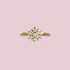vintage ring diamant cluster bloem 0.25ct