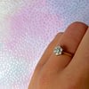 vintage ring diamant cluster bloem 0.25ct