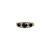 trilogie boot ring saffier en zirkonia 9k goud vintage ring