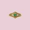 vintage ring smaragd en diamant zegel ring victorian