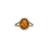vintage citrien ring ovaal rubover 9k goud