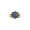 vintage ring saffier bloem met diamant