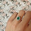 smaragd en zirkonia cluster ring