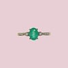vintage smaragd ring met zirkoon
