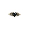 vintage ring hartje saffier diamant cluster 9k goud