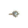 vintage hart cluster ring lichtblauw steen