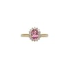 ring roze saffier en diamant cluster