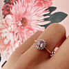 ring roze steen saffier en diamant