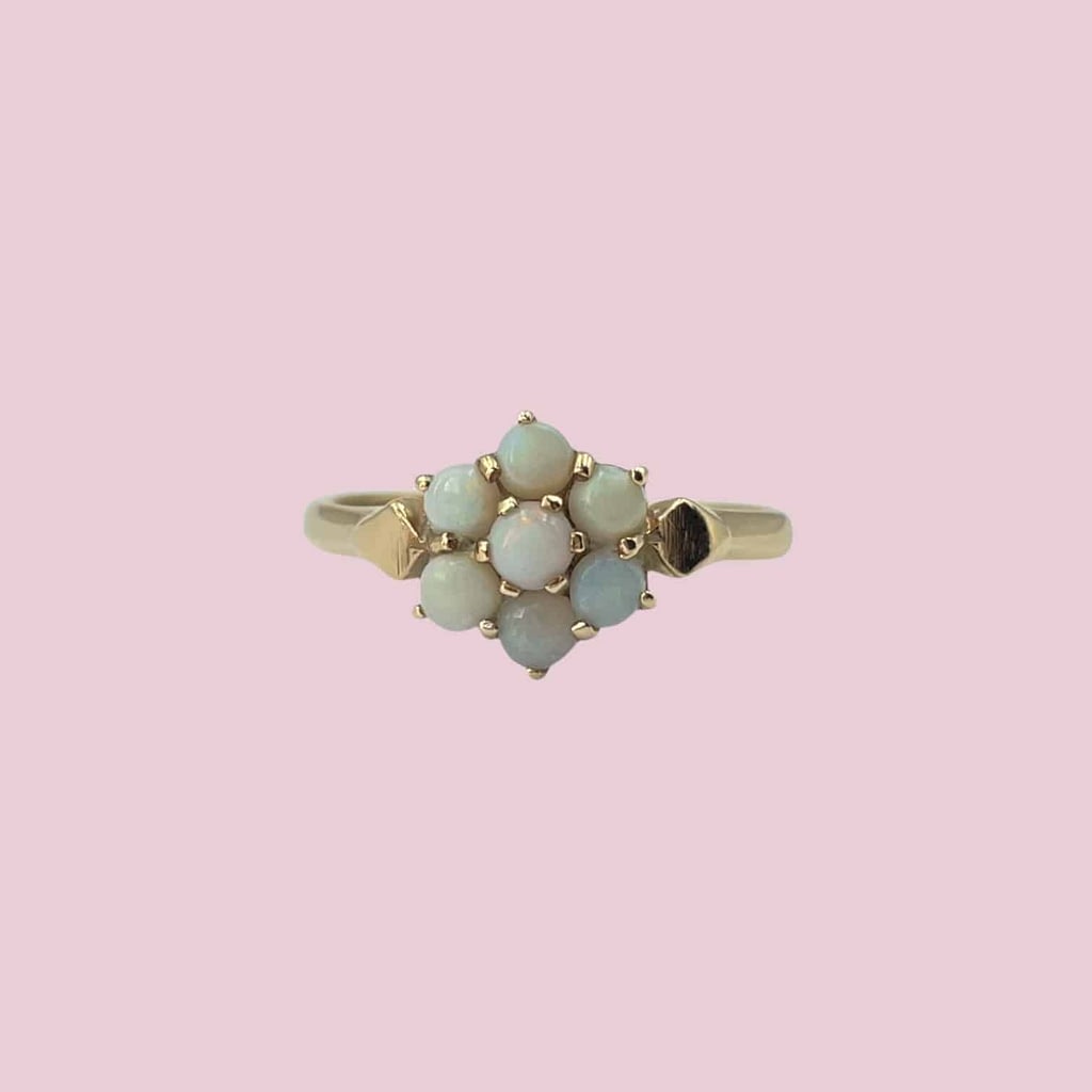 vintage gouden ring met opaal cluster